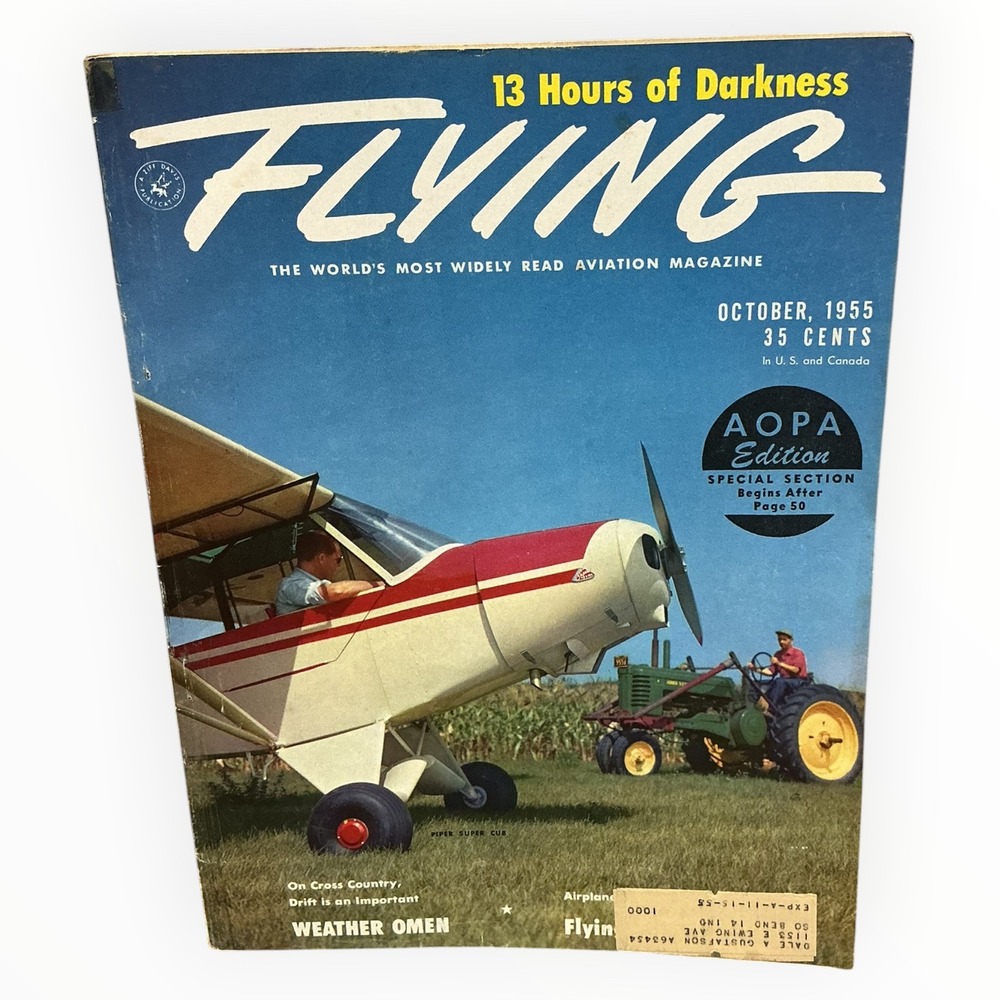 Flying Magazine October 1955 Ziff Davis Aviation Piper Super Cub AOPA Edition